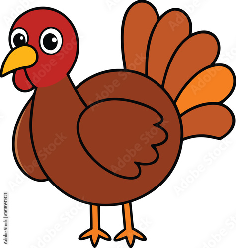 turkey clipart vector illustration on transparent background