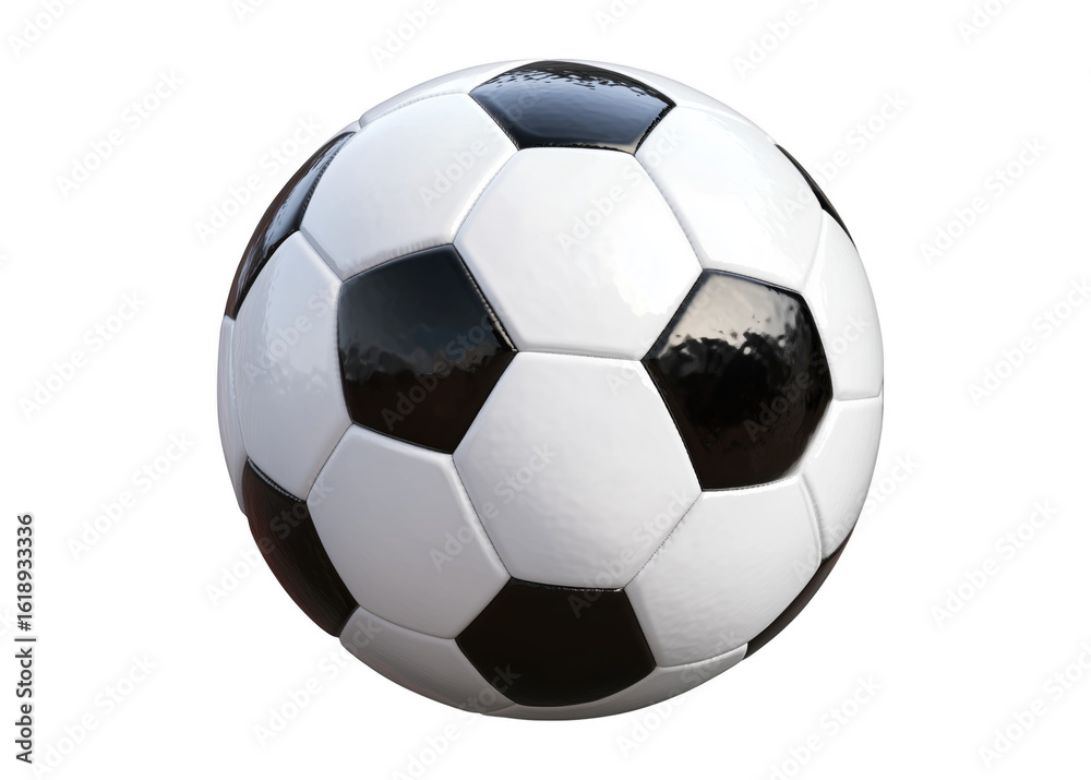 Obraz premium A realistic detailed soccer ball isolated on a transparent background for sports themes