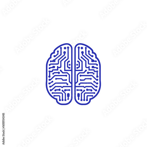 A symbolic icon representing a brain composed of circuitry
