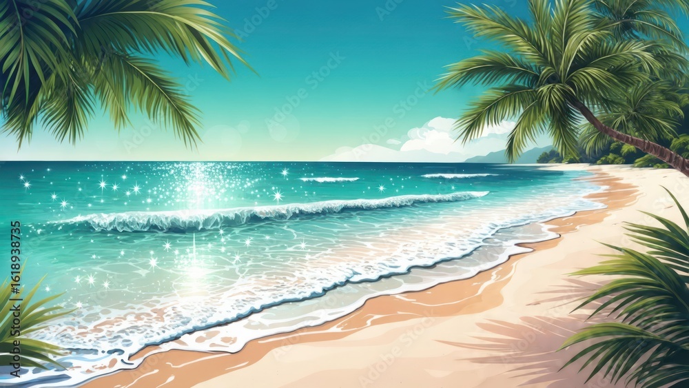 Fototapeta premium Tropical beach scene (3)