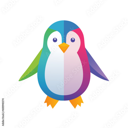 Colorful Penguin Isolated o...