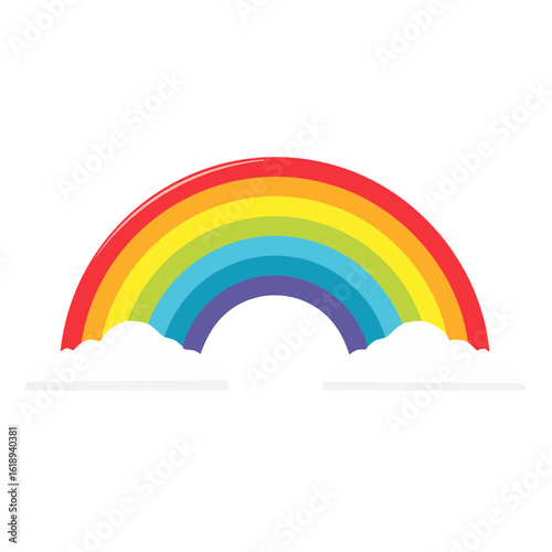 Colorful Rainbow with Cloud...