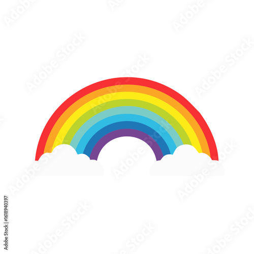 Colorful Rainbow with Cloud...