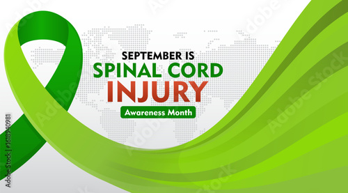 Spinal Cord Injury Awareness Month. observed every year in September. Suitable for background, banner, card, poster, SCI education poster for web and social media campaign