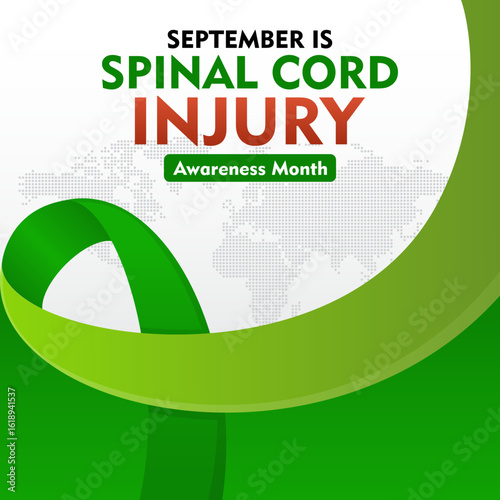 Spinal Cord Injury Awareness Month. observed every year in September. Suitable for background, banner, card, poster, SCI education poster for web and social media campaign