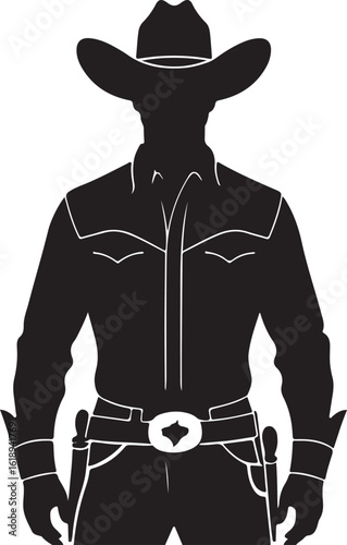 Cowboy standing silhouette