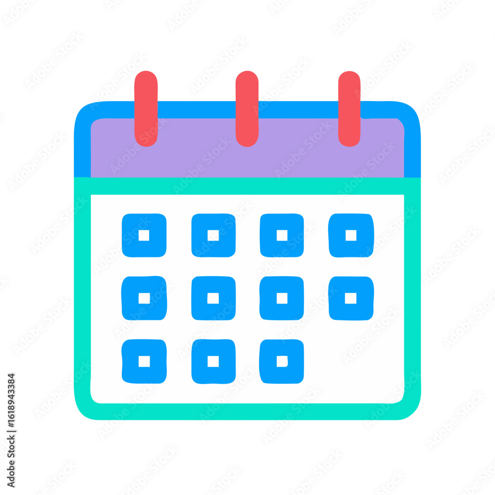 Vector Icon of Blue Calendar – Planner Symbol for Business, Schedule, and Meetings Vector Icon of Blue Calendar – Planner Symbol for Business, Schedule, and Meetings