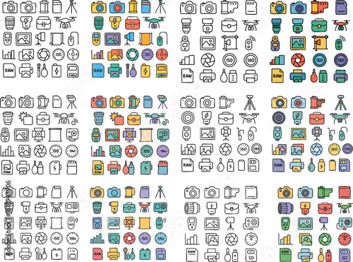 Photography Equipment Icons Collection 3.