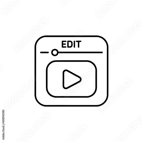 Video Editing Application Icon Depicting Media Playback and Digital Media Enhancement Tools