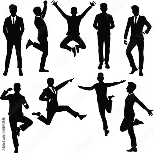 Business man silhouette bundle set bundle vector design with white Background 