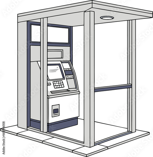 vector illustration of atm machine