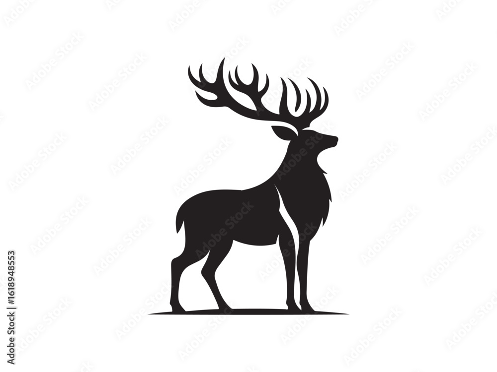 Fototapeta premium deer silhouette vector illustration