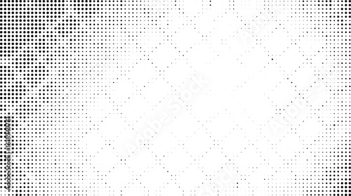 Abstract Monochrome Radial Halftone Dot Pattern with a Central Brightening Effect and Vignette