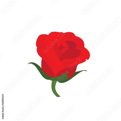 rose flower red romantic beautiful emoji symbol sign icon vector illustration isolated flat