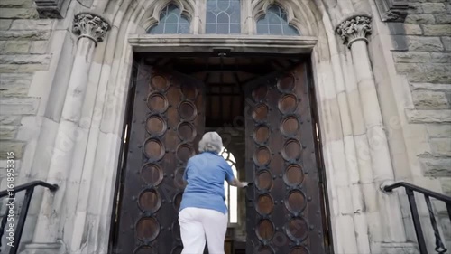 Wallpaper Mural Opening the large doors of an old church, revealing the peaceful interior. Torontodigital.ca
