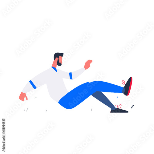 An illustration of a person falling down.