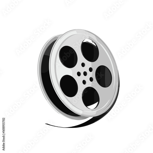 Film reel graphic representing the movie industry and cinematic arts.