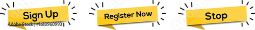 Eye-Catching Yellow Banners: Promoting Registration and User Choices with Crisp, Minimalist Design