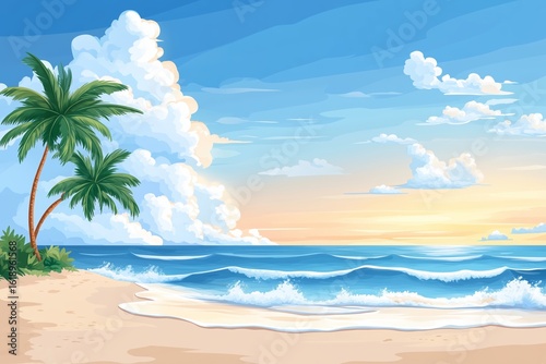 Tropical Sunrise Beach Scene