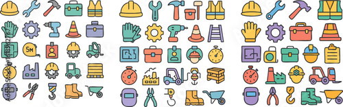 Construction and Industrial Tools and Equipment Icons 2.