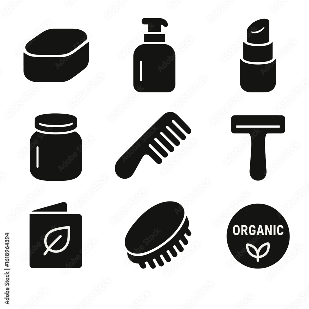 Obraz premium Icon Grid Collection. Solid, filled icon set of gym workout: barbell, squat rack, gym floor, dumbbells, weight plates, weight