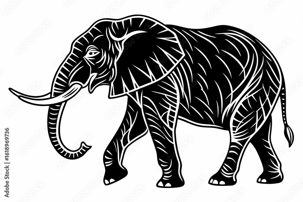 Fototapeta premium elephant isolated on white background
