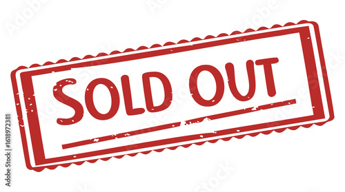 Sold Out Red Rubber Stamp on White, Business and Retail Concept