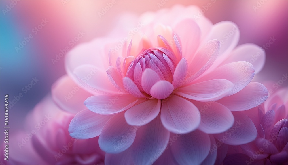 Fototapeta premium exquisite botanical close up of a pink flower with gentle color gradients and depth