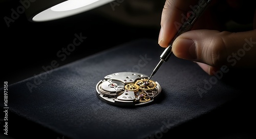 Watchmaker Repairing a Movement