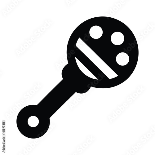 baby rattle silhouette vector icon on white background