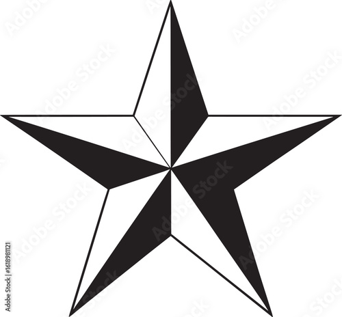Lone Star State Symbol A Vector Graphic of a Five-Pointed Star with Transparent Background