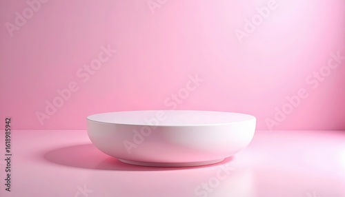 A smooth, softly lit oval display scene