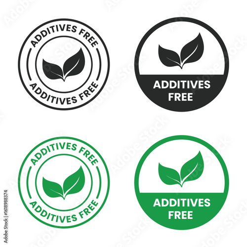 Additives free logo template illustration. Additives free icon, Additives free sticker, skincare cosmetic or skin and health safe product