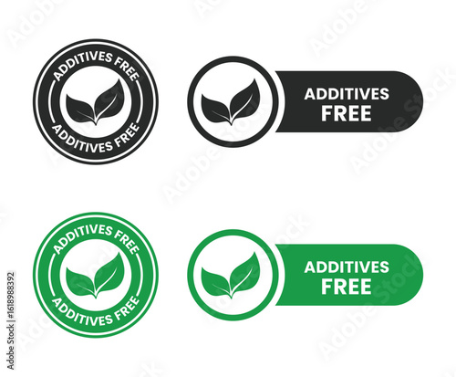 Additives free logo template illustration. Additives free icon, Additives free sticker, skincare cosmetic or skin and health safe product