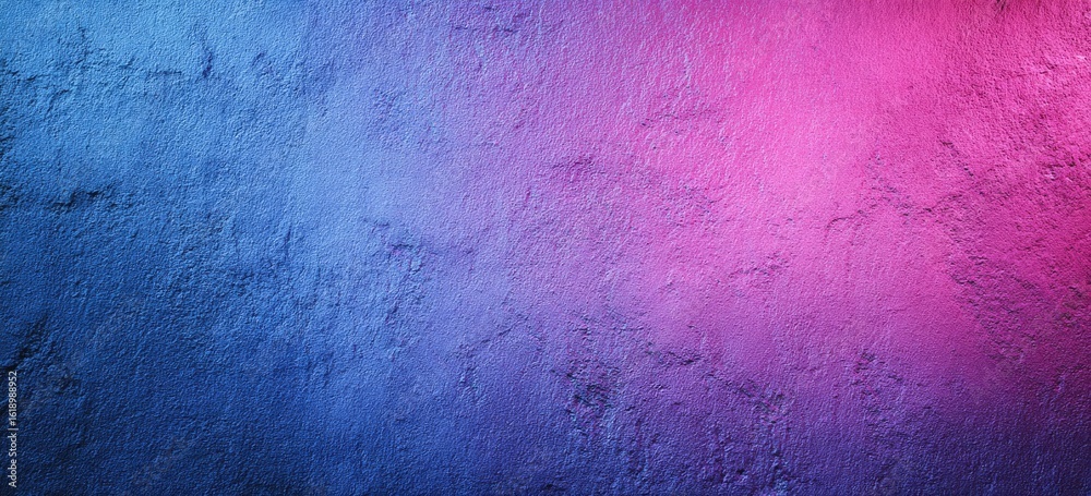Obraz premium Pink & blue textured wall, gradient backdrop, urban setting, design element