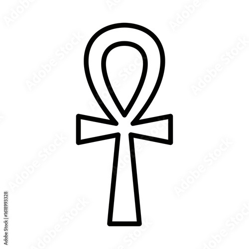 Ankh symbol illustration in minimalist style for spiritual concepts  
