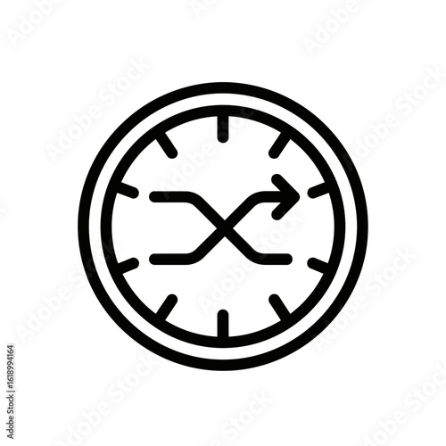 Icon representing time management with changing directions  