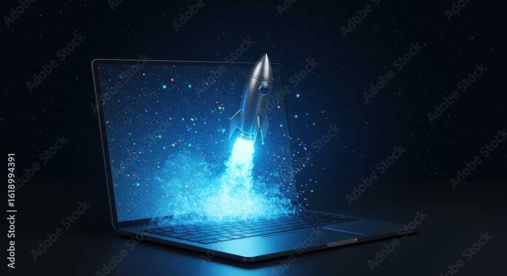 Obraz premium Digital Transformation Accelerates Business Growth Launching Innovation and Success Through Cutting Edge Technology Solutions