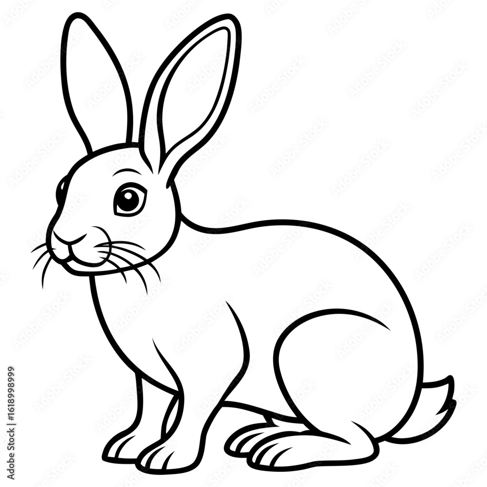 Fototapeta premium Vector art of cute rabbit illustration isolated on white background