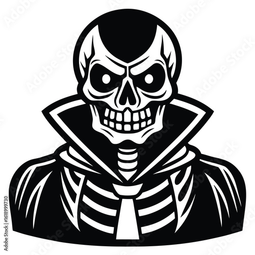 frowning skeleton vector icon