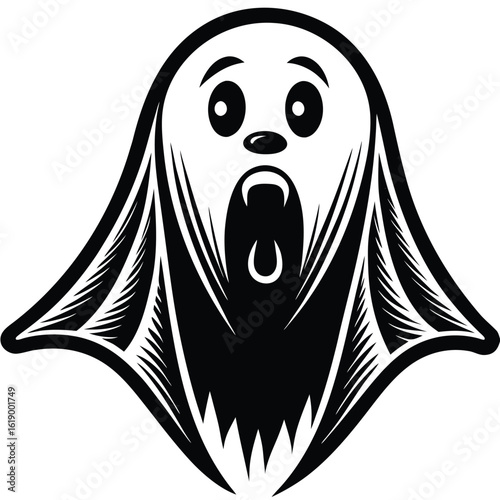 shocked ghost vector icon