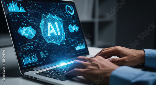 The concept of Artificial Intelligence in business and data analysis.
