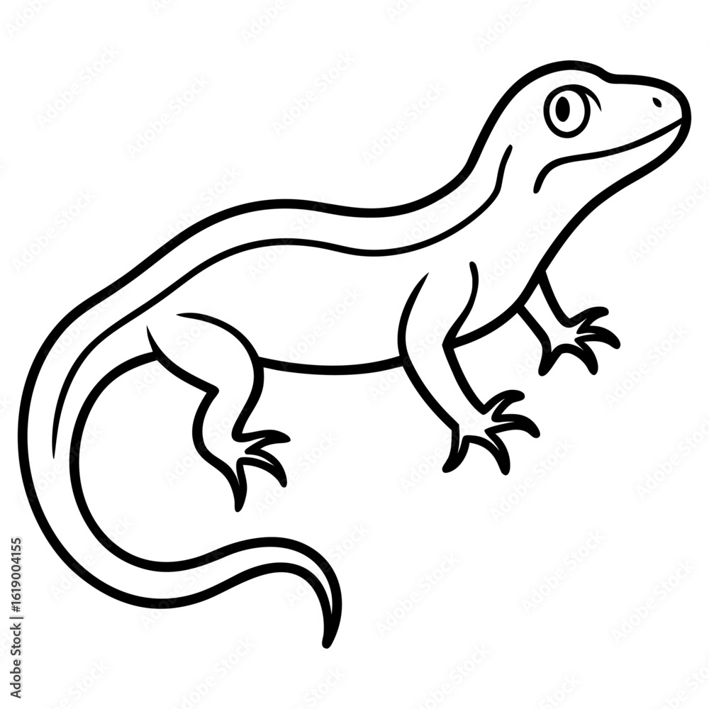 Fototapeta premium Vector art of lizard isolated on white background