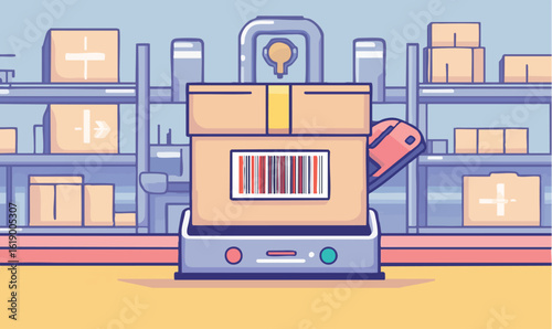 Order fulfillment with automated packaging system in a modern warehouse for shipping logistics