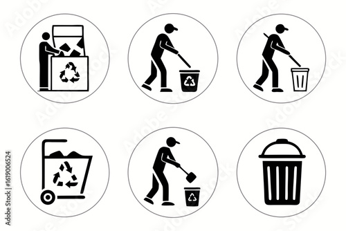 set of icons of toilet