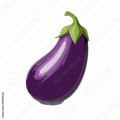 une belle aubergine sur un fond blanc