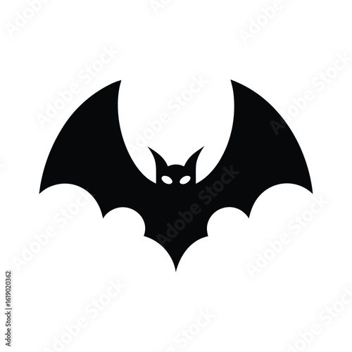 Bat silhouette halloween vector illustration. Black  bat silhouette vector logo, icon.