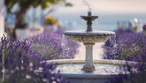 Coastal Lavender Garden Fountain