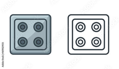 Sleek Stove Top Icons A Modern Kitchen Appliance Illustration and Design Element