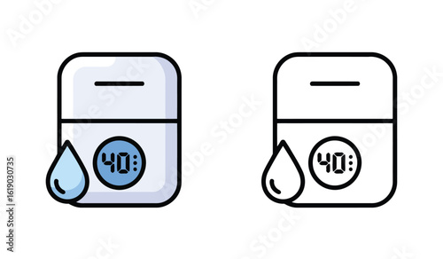 Humidifier with Hygrometer Vector Art Showing Relative Humidity and Moisture Measurement Device
